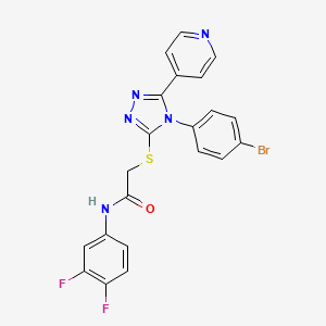 molecular formula C21H14BrF2N5OS B12046879 2-{[4-(4-bromophenyl)-5-(pyridin-4-yl)-4H-1,2,4-triazol-3-yl]sulfanyl}-N-(3,4-difluorophenyl)acetamide CAS No. 477332-88-0