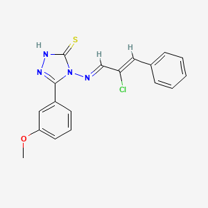molecular formula C18H15ClN4OS B12046908 4-{[(1E,2Z)-2-chloro-3-phenylprop-2-en-1-ylidene]amino}-5-(3-methoxyphenyl)-2,4-dihydro-3H-1,2,4-triazole-3-thione 