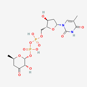[(2R,3S,5R)-3-hydroxy-5-(5-methyl-2,4-dioxo-3,4-dihydropyrimidin-1(2H)-yl)tetrahydrofuran-2-yl]methyl (2R,3S,6R)-3-hydroxy-6-methyl-4-oxotetrahydro-2H-pyran-2-yl dihydrogen diphosphate