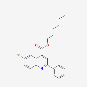 molecular formula C23H24BrNO2 B12046926 Heptyl 6-bromo-2-phenylquinoline-4-carboxylate CAS No. 355419-69-1