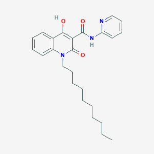 molecular formula C25H31N3O3 B12046932 1-Decyl-4-hydroxy-2-oxo-N-(2-pyridinyl)-1,2-dihydro-3-quinolinecarboxamide 