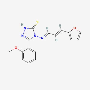 molecular formula C16H14N4O2S B12046949 4-((3-(Furan-2-yl)allylidene)amino)-3-(2-methoxyphenyl)-1H-1,2,4-triazole-5(4H)-thione CAS No. 478257-18-0