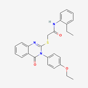 molecular formula C26H25N3O3S B12046979 2-{[3-(4-ethoxyphenyl)-4-oxo-3,4-dihydroquinazolin-2-yl]sulfanyl}-N-(2-ethylphenyl)acetamide CAS No. 477318-87-9