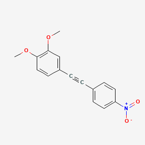 molecular formula C16H13NO4 B12046993 1,2-Dimethoxy-4-[2-(4-nitrophenyl)ethynyl]benzene 