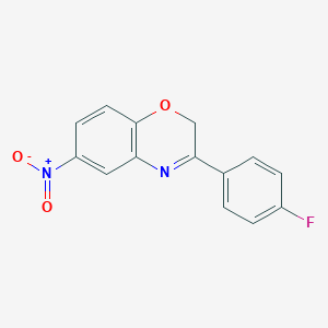 molecular formula C14H9FN2O3 B12047005 3-(4-Fluorophenyl)-6-nitro-2H-benzo[b][1,4]oxazine 