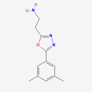 molecular formula C12H15N3O B12047026 2-[5-(3,5-Dimethylphenyl)-1,3,4-oxadiazol-2-yl]ethanamine 