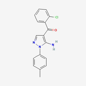 molecular formula C17H14ClN3O B12047035 (5-Amino-1-P-tolyl-1H-pyrazol-4-YL)(2-chlorophenyl)methanone CAS No. 618091-13-7