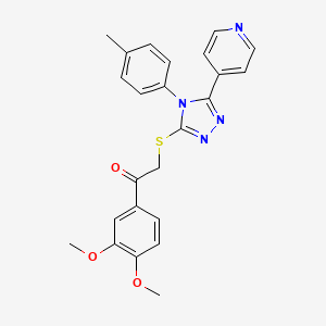 molecular formula C24H22N4O3S B12047066 1-(3,4-dimethoxyphenyl)-2-{[4-(4-methylphenyl)-5-(pyridin-4-yl)-4H-1,2,4-triazol-3-yl]sulfanyl}ethanone 