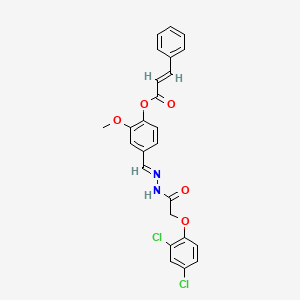 molecular formula C25H20Cl2N2O5 B12047097 [4-[(E)-[[2-(2,4-dichlorophenoxy)acetyl]hydrazinylidene]methyl]-2-methoxyphenyl] (E)-3-phenylprop-2-enoate CAS No. 477729-10-5