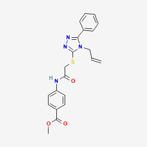 molecular formula C21H20N4O3S B12047224 methyl 4-({[(4-allyl-5-phenyl-4H-1,2,4-triazol-3-yl)sulfanyl]acetyl}amino)benzoate 