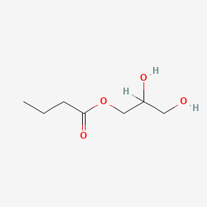 molecular formula C7H14O4 B1204750 Butanoic acid, 2,3-dihydroxypropyl ester CAS No. 557-25-5