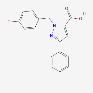 molecular formula C18H15FN2O2 B12047501 1-(4-Fluorobenzyl)-3-p-tolyl-1H-pyrazole-5-carboxylic acid 