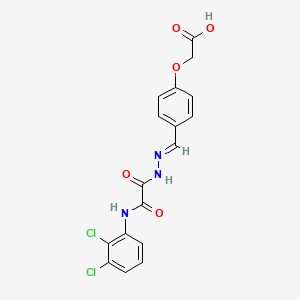 molecular formula C17H13Cl2N3O5 B12047506 (4-(2-((2,3-Dichloroanilino)(oxo)acetyl)carbohydrazonoyl)phenoxy)acetic acid CAS No. 477732-58-4