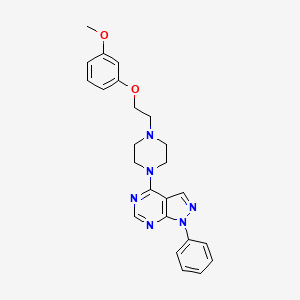 molecular formula C24H26N6O2 B12047563 4-{4-[2-(3-methoxyphenoxy)ethyl]piperazin-1-yl}-1-phenyl-1H-pyrazolo[3,4-d]pyrimidine 