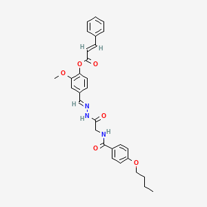 molecular formula C30H31N3O6 B12047613 [4-[(E)-[[2-[(4-butoxybenzoyl)amino]acetyl]hydrazinylidene]methyl]-2-methoxyphenyl] (E)-3-phenylprop-2-enoate CAS No. 477728-99-7