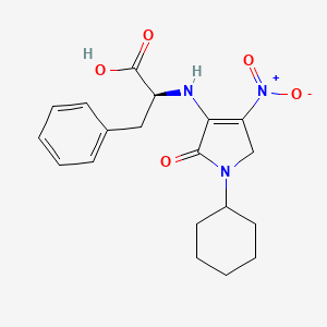 molecular formula C19H23N3O5 B1204768 N-(4-Nitro-1-cyclohexyl-2-oxo-3-pyrrolin-3-yl)phenylalanine CAS No. 52555-26-7