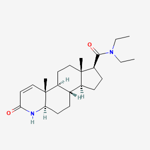 molecular formula C23H36N2O2 B1204773 N,N-Diethyl-3-oxo-4-azaandrost-1-ene-17-carboxamide CAS No. 92472-70-3
