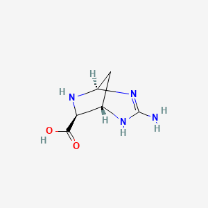 molecular formula C6H10N4O2 B1204775 2,4,6-Triazabicyclo[3.2.1]oct-2-ene-7-carboxylicacid,3-amino-,(1R,5S,7S)-(9CI) CAS No. 24250-74-6