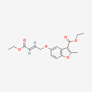 molecular formula C18H20O6 B12047791 Ethyl 5-((4-ethoxy-4-oxo-2-butenyl)oxy)-2-methyl-1-benzofuran-3-carboxylate 