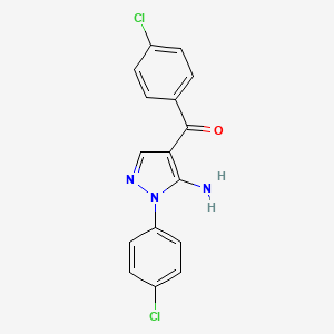 molecular formula C16H11Cl2N3O B12047845 (5-Amino-1-(4-chlorophenyl)-1H-pyrazol-4-YL)(4-chlorophenyl)methanone CAS No. 618091-27-3