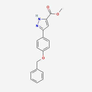 molecular formula C18H16N2O3 B12047855 Methyl 3-(4-(benzyloxy)phenyl)-1H-pyrazole-5-carboxylate 