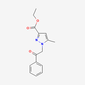 molecular formula C15H16N2O3 B12047962 Ethyl 5-methyl-1-(2-oxo-2-phenylethyl)-1H-pyrazole-3-carboxylate CAS No. 618070-58-9