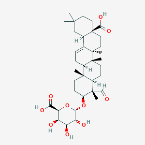 molecular formula C36H54O10 B1204799 28-Hydroxy-23,28-dioxoolean-12-en-3-yl hexopyranosiduronic acid 