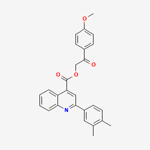molecular formula C27H23NO4 B12048044 2-(4-Methoxyphenyl)-2-oxoethyl 2-(3,4-dimethylphenyl)quinoline-4-carboxylate CAS No. 355826-90-3