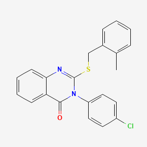 molecular formula C22H17ClN2OS B12048071 3-(4-Chlorophenyl)-2-((2-methylbenzyl)thio)-4(3H)-quinazolinone CAS No. 477333-05-4
