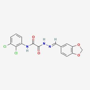 molecular formula C16H11Cl2N3O4 B12048074 2-(2-(Benzo[d][1,3]dioxol-5-ylmethylene)hydrazinyl)-N-(2,3-dichlorophenyl)-2-oxoacetamide CAS No. 477732-09-5