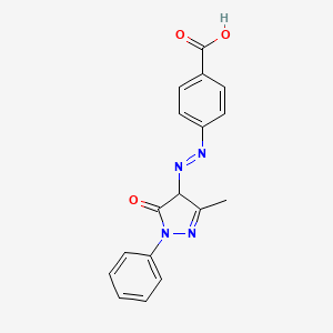 molecular formula C17H14N4O3 B12048075 4-[(4,5-Dihydro-3-methyl-5-oxo-1-phenyl-1H-pyrazol-4-YL)azo]benzoic acid CAS No. 30926-22-8