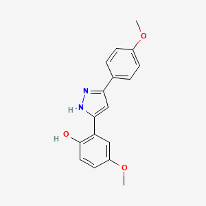 molecular formula C17H16N2O3 B1204811 4-methoxy-2-[5-(4-methoxyphenyl)-1H-pyrazol-3-yl]phenol 