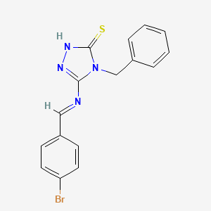 molecular formula C16H13BrN4S B12048124 4-Benzyl-5-((4-bromobenzylidene)amino)-4H-1,2,4-triazole-3-thiol 