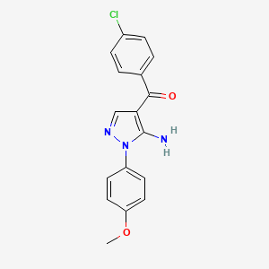 molecular formula C17H14ClN3O2 B12048227 (5-Amino-1-(4-methoxyphenyl)-1H-pyrazol-4-YL)(4-chlorophenyl)methanone CAS No. 618091-17-1