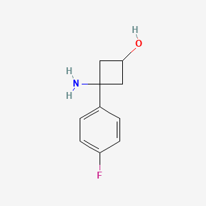 molecular formula C10H12FNO B12048367 3-Amino-3-(4-fluorophenyl)cyclobutan-1-OL 