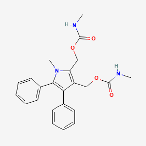 molecular formula C23H25N3O4 B1204842 1-Methyl-2,3-diphenyl-4,5-bis(hydroxymethyl)pyrrole bis(N-methylcarbamate) CAS No. 72572-64-6
