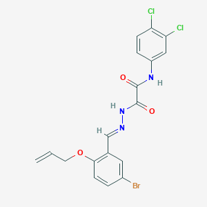 molecular formula C18H14BrCl2N3O3 B12048447 2-(2-(2-(Allyloxy)-5-bromobenzylidene)hydrazino)-N-(3,4-DI-CL-PH)-2-oxoacetamide CAS No. 477732-63-1