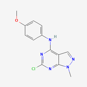 molecular formula C13H12ClN5O B12048806 6-chloro-N-(4-methoxyphenyl)-1-methyl-1H-pyrazolo[3,4-d]pyrimidin-4-amine 