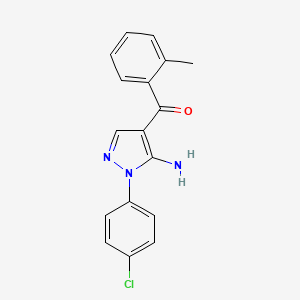 molecular formula C17H14ClN3O B12048888 (5-Amino-1-(4-chlorophenyl)-1H-pyrazol-4-YL)(O-tolyl)methanone CAS No. 618091-34-2