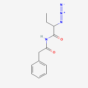 molecular formula C12H14N4O2 B12048913 2-Azido-N-phenylacetyl-butyramide 