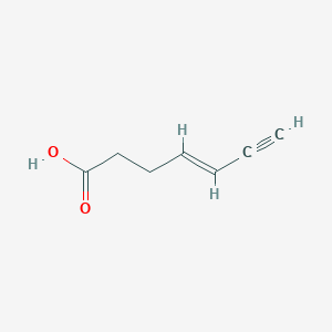 molecular formula C7H8O2 B12048957 trans-4-Hepten-6-ynoic acid 