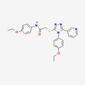 molecular formula C25H25N5O3S B12048981 N-(4-ethoxyphenyl)-2-{[4-(4-ethoxyphenyl)-5-(pyridin-3-yl)-4H-1,2,4-triazol-3-yl]sulfanyl}acetamide CAS No. 477329-73-0
