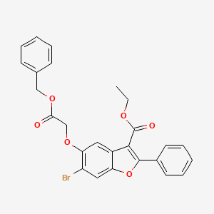molecular formula C26H21BrO6 B12049191 Ethyl 5-(2-(benzyloxy)-2-oxoethoxy)-6-bromo-2-phenyl-1-benzofuran-3-carboxylate 