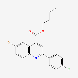 molecular formula C20H17BrClNO2 B12049286 Butyl 6-bromo-2-(4-chlorophenyl)quinoline-4-carboxylate 
