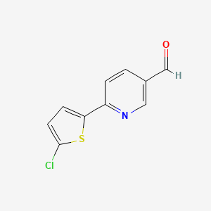 molecular formula C10H6ClNOS B12049483 6-(5-Chloro-2-thienyl)nicotinaldehyde 