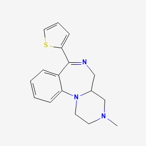 molecular formula C17H19N3S B1204956 3-Methyl-7-(2-thienyl)-1,2,3,4,4a,5-hexahydropyrazino(1,2-a)(1,4)benzodiazepine CAS No. 87566-34-5