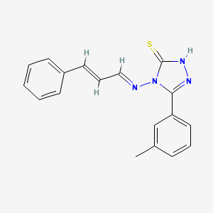 molecular formula C18H16N4S B12049561 4-((3-Phenylallylidene)amino)-5-(m-tolyl)-4H-1,2,4-triazole-3-thiol CAS No. 478256-13-2