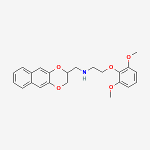 molecular formula C23H25NO5 B1204962 N-(2,3-dihydrobenzo[g][1,4]benzodioxin-3-ylmethyl)-2-(2,6-dimethoxyphenoxy)ethanamine CAS No. 91677-51-9