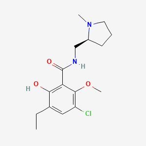 Benzamide, 3-chloro-5-ethyl-6-hydroxy-2-methoxy-N-((1-methyl-2-pyrrolidinyl)methyl)-, (S)-