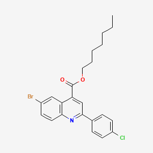 molecular formula C23H23BrClNO2 B12049712 Heptyl 6-bromo-2-(4-chlorophenyl)quinoline-4-carboxylate CAS No. 355419-76-0
